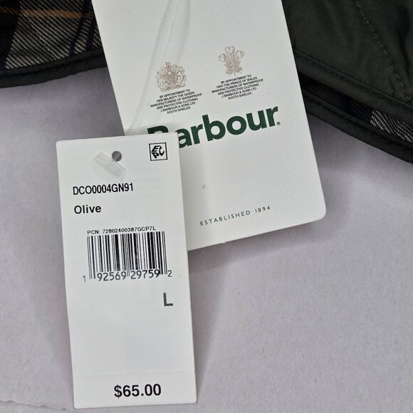 Barbour Quilted Olive Tartan Dog Coat Large - Picture 5 of 5